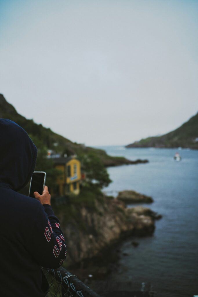 Eddie Sheerr on a phone call on the Battery trail