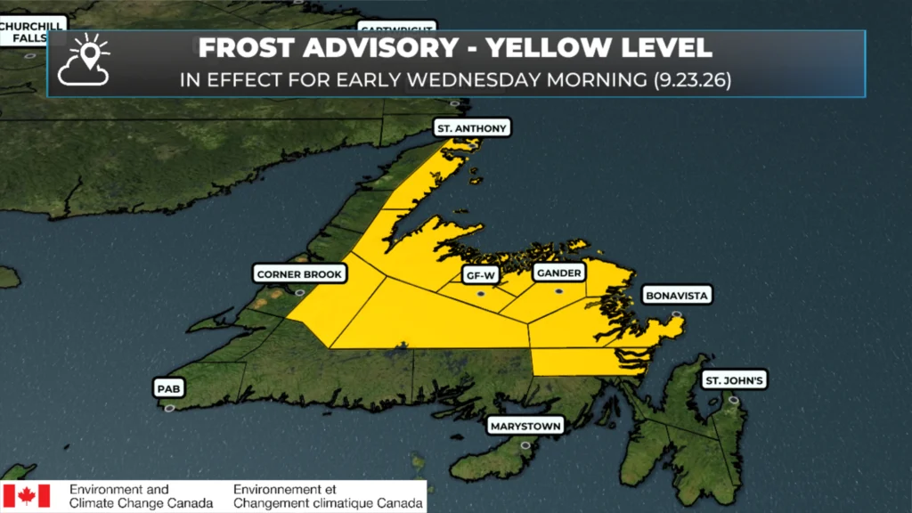 Frost Advisory Issued by Environment Canada For Early Wednesday Morning