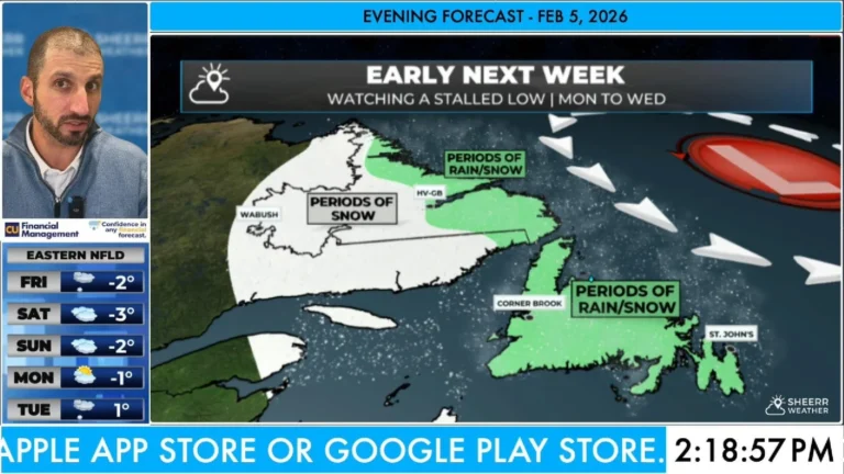 Chilly Start for Parts of Newfoundland, But a Quieter Stretch of Weather Ahead… Sort of