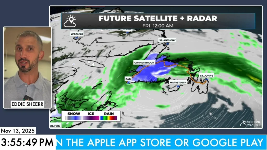 Rain returns to NL tonight… and again tomorrow. Snow is in the forecast, too!