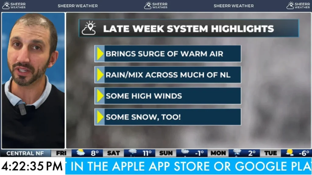Unseasonably Mild Air Surges Into Newfoundland and Labrador Ahead of Potent Late-Week System