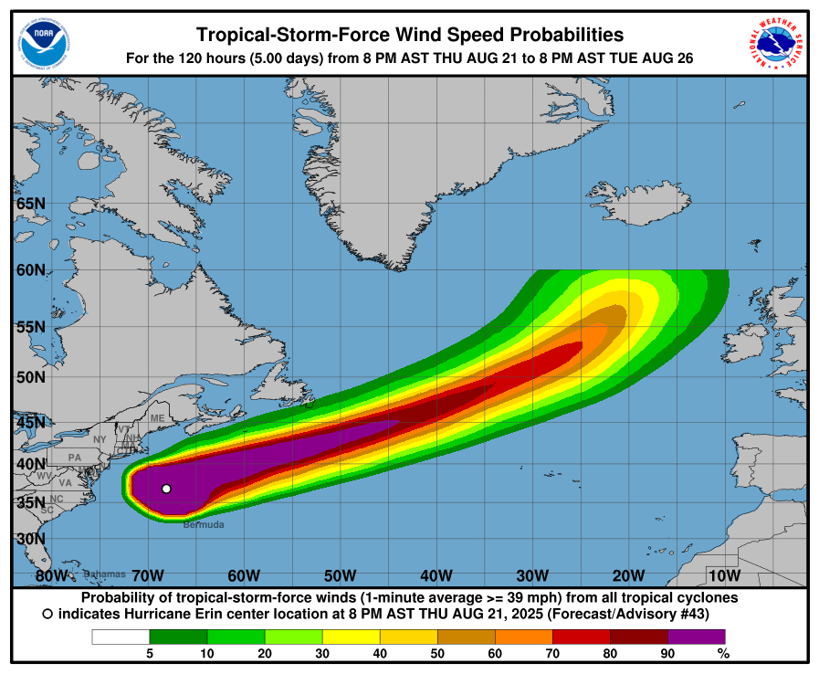 Showers for parts of NL close out the work week — August 22, 2025: forecast graphic 8