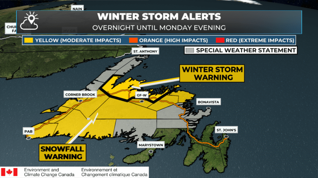 Winter Storm, Snowfall, Rainfall, Wind Warnings, Along With Special Weather Statements in Effect for Monday : forecast graphic 3