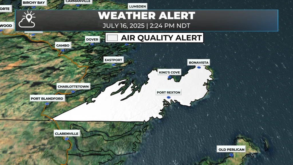 Environment Canada issues Air Quality Alert for the Bonavista Peninsula: forecast graphic 1