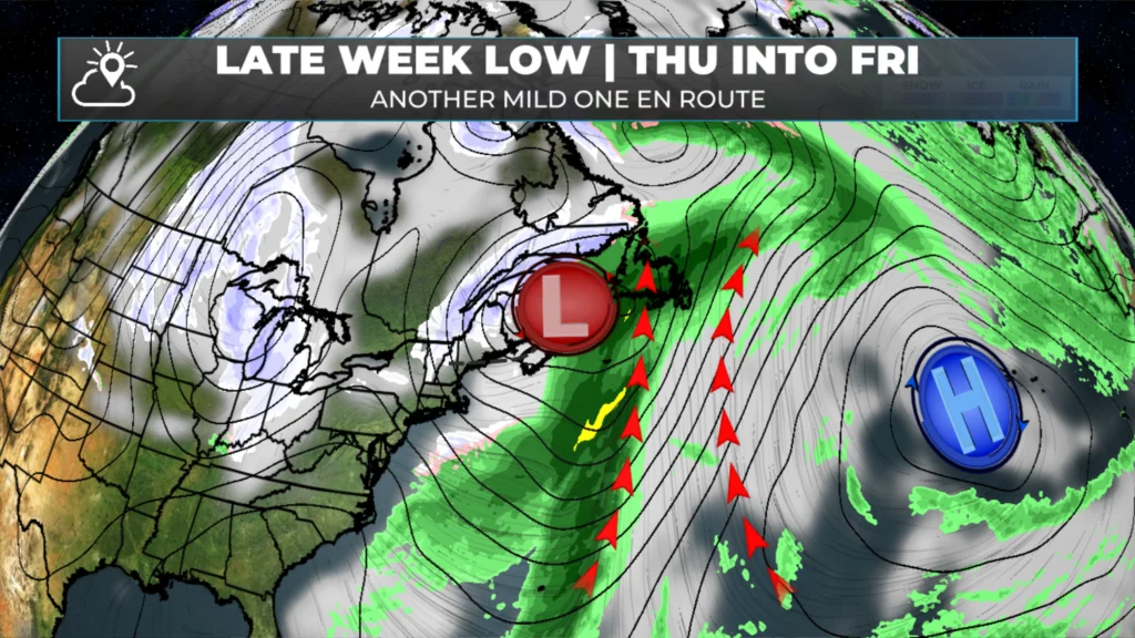 The large-scale setup for the second half of this week.