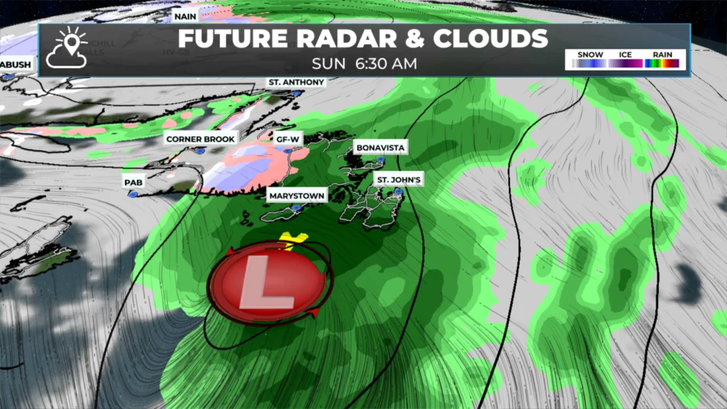 Friday Starts Quietly, But Rain And Snow Return By Evening To Much Of NL: forecast graphic 4