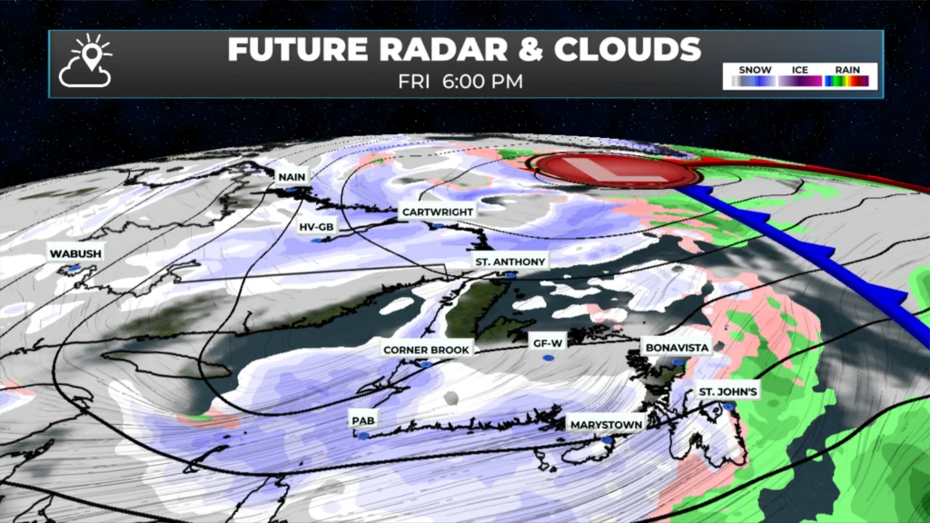 Weather snapshot for Friday afternoon/evening - December 12, 2025.