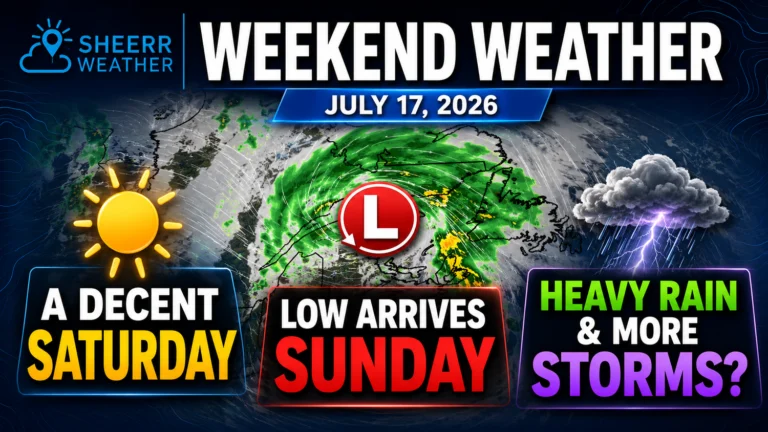 Friday Night and Saturday Look Great… Sunday and Monday Look Rainy And Stormy!