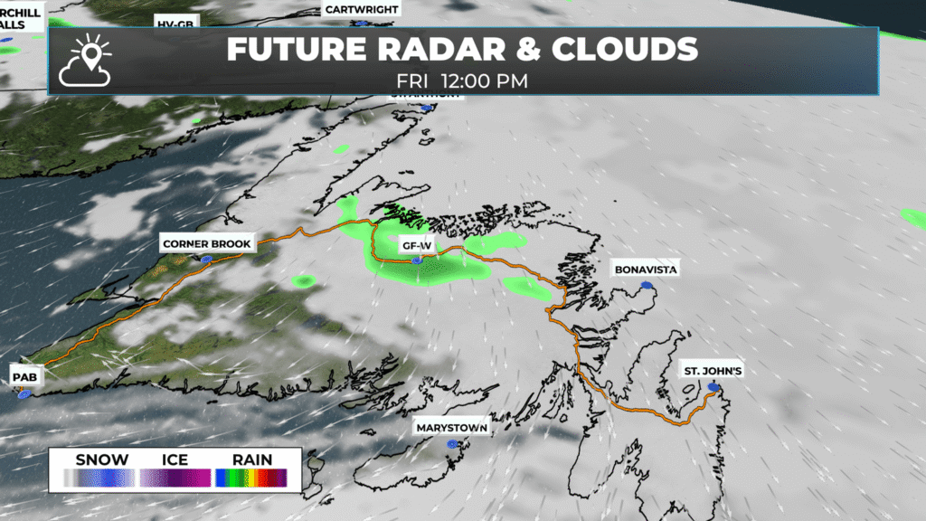 Showers for parts of NL close out the work week — August 22, 2025: forecast graphic 4