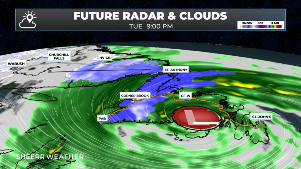 Potent fall storm set to bring rain, snow, and hurricane-force wind gusts starting Tuesday: forecast graphic 1