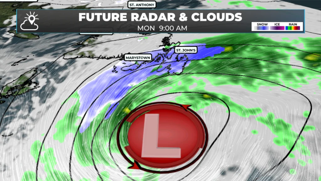 Snow Possible Monday on the Avalon, Special Weather Statement Issued for St. John’s Metro: forecast graphic 1