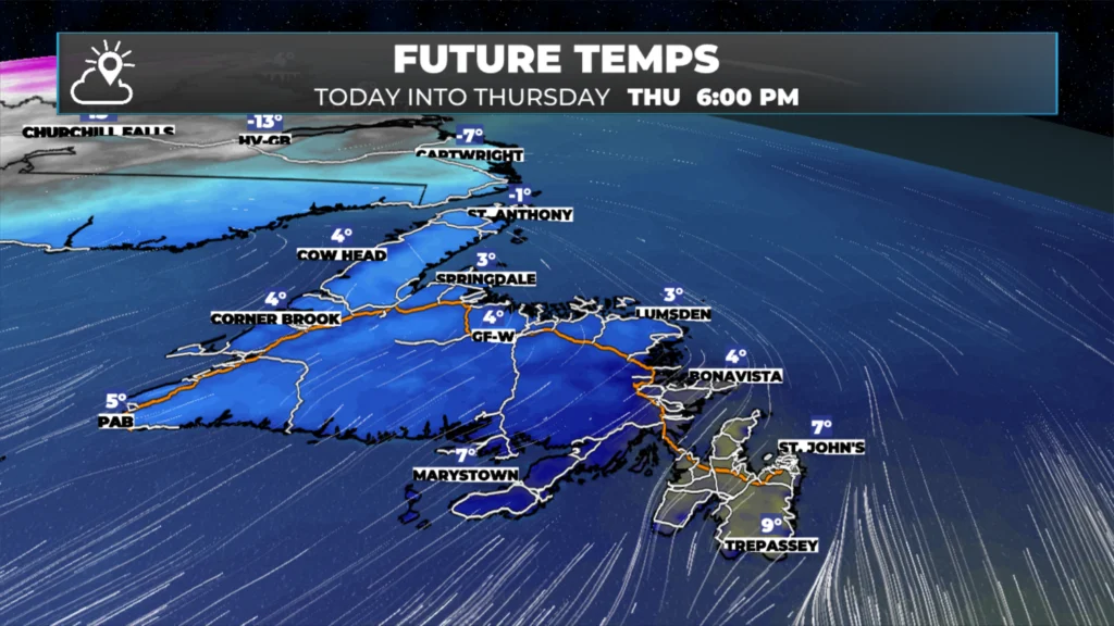 A Thursday Thaw is on the way for much of Newfoundland, while snow returns to the Big Land