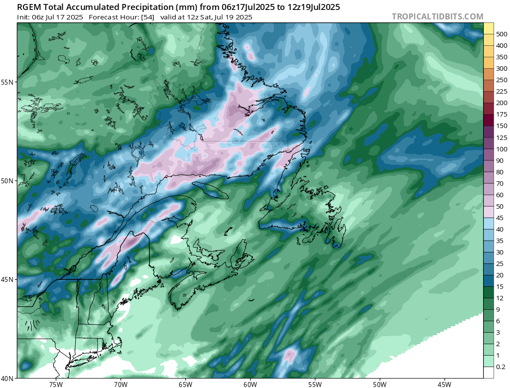 Rainfall forecast for Labrador