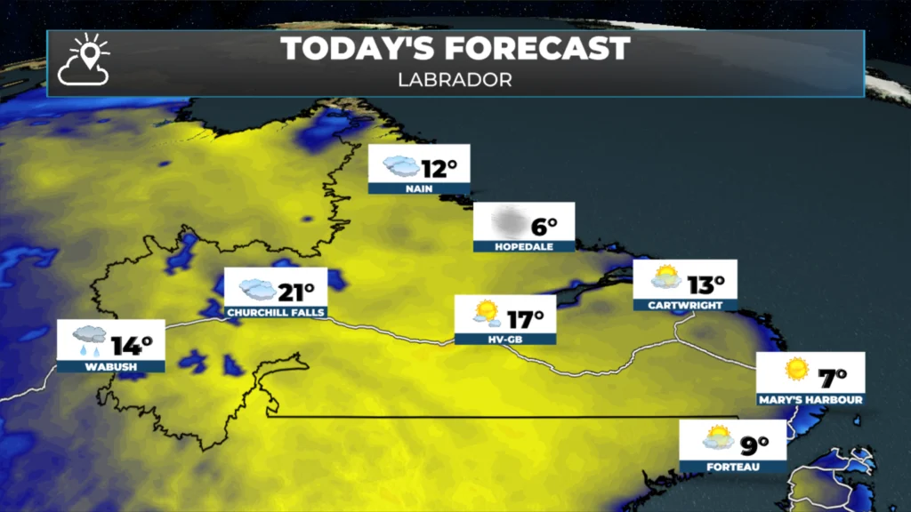 Labrador's forecast for today - May 25, 2026
