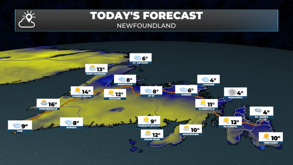 Today’s forecast for Newfoundland - May 28, 2026.