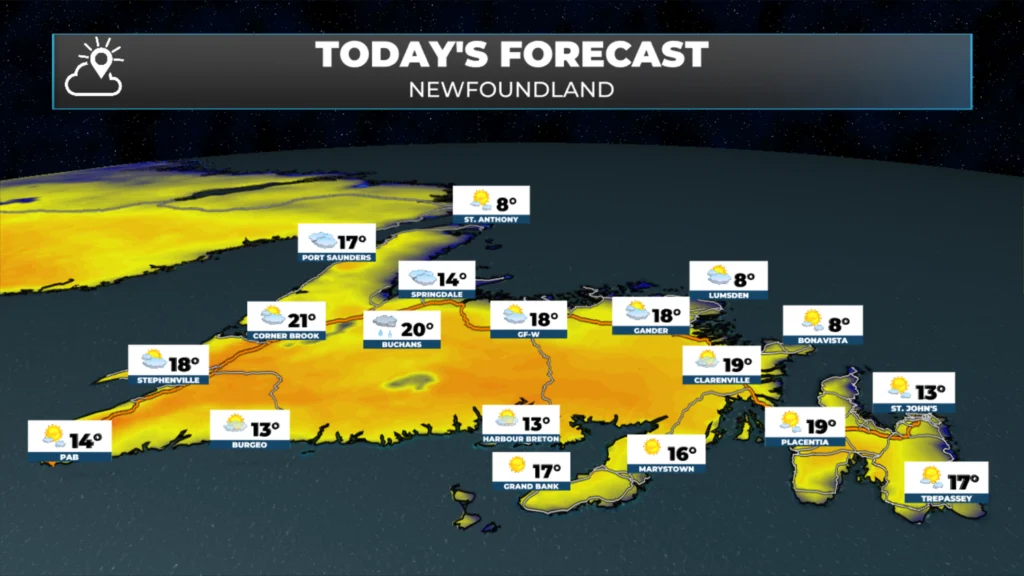 Newfoundland's forecast for today - June 10, 2026
