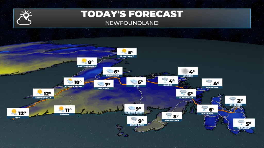 Newfoundland's forecast for today - June 1, 2026.