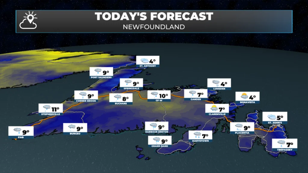 Newfoundland's forecast for today - May 26, 2026