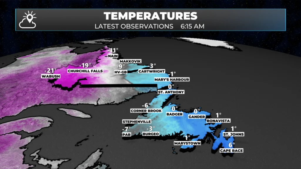 Arctic Front and Developing Low Bring Widespread Winter Storm Conditions to NL today — December 5, 2025: forecast graphic 3