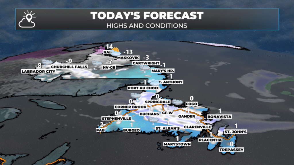 The forecast for NL for today, February 25, 2026