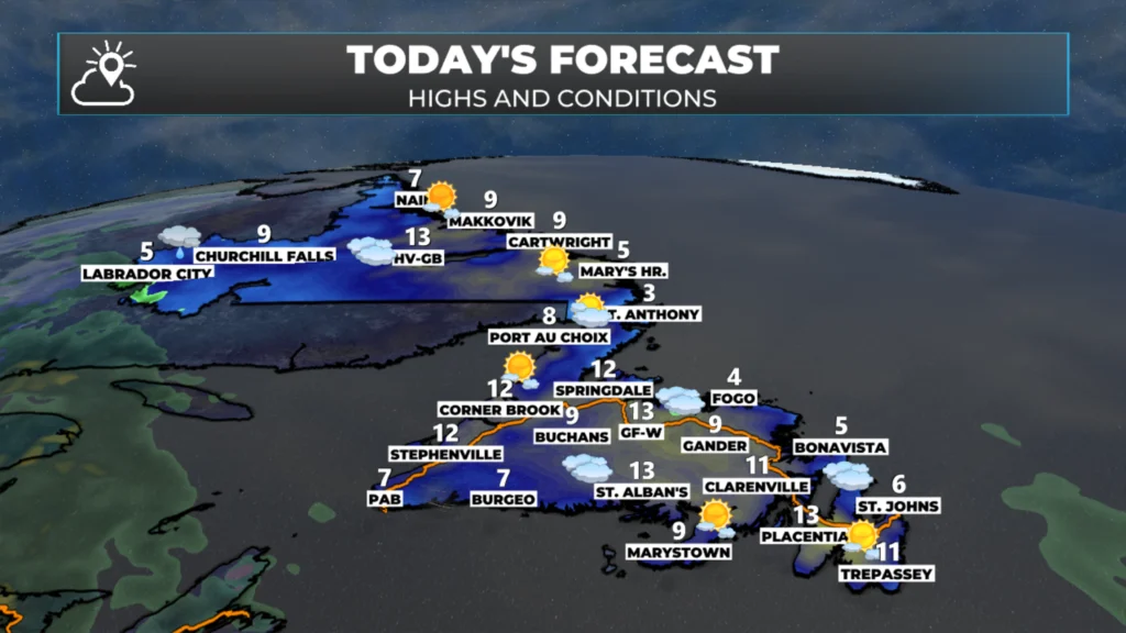 Today’s forecast for NL — May 1, 2026