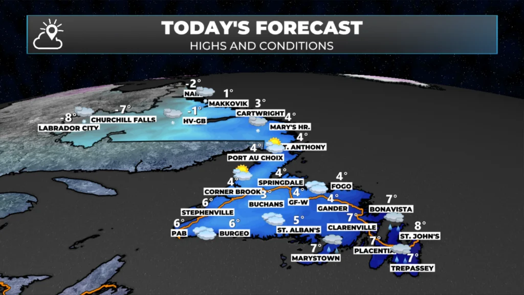 The forecast for NL for today, November 27, 2025.