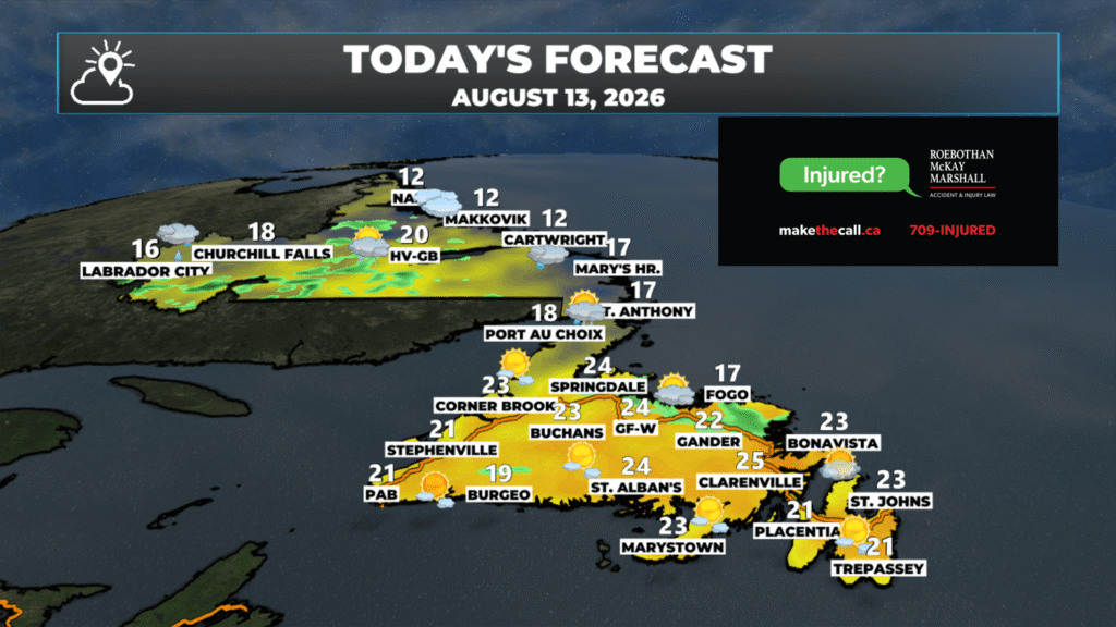 Thursday Morning’s Weather Briefing — August 13, 2026: forecast graphic 1