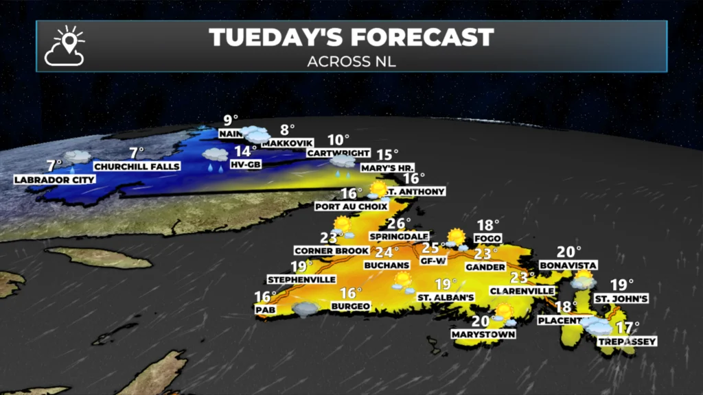 The forecast for NL for tomorrow, October 7, 2025.