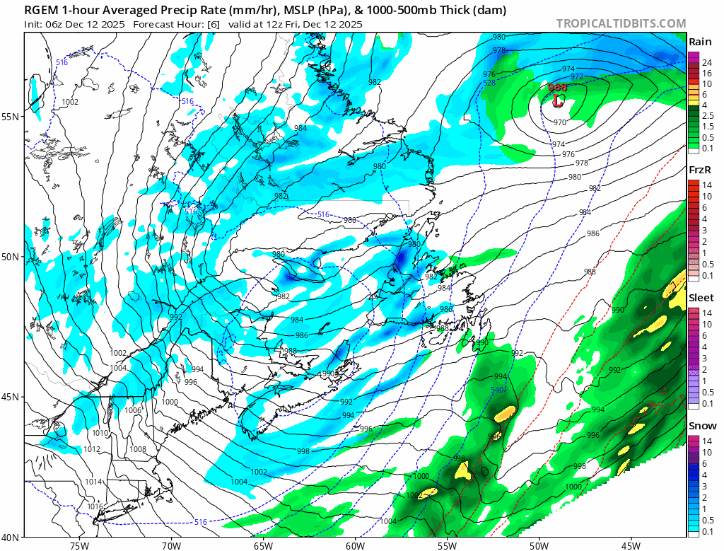 Animation of where the snow and flurries will be today through early Saturday morning - December 12 and 13, 2025.