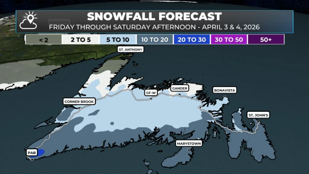 Another round of snow moves in today,  Snowfall Warnings, Special Weather Statements in effect: forecast graphic 2
