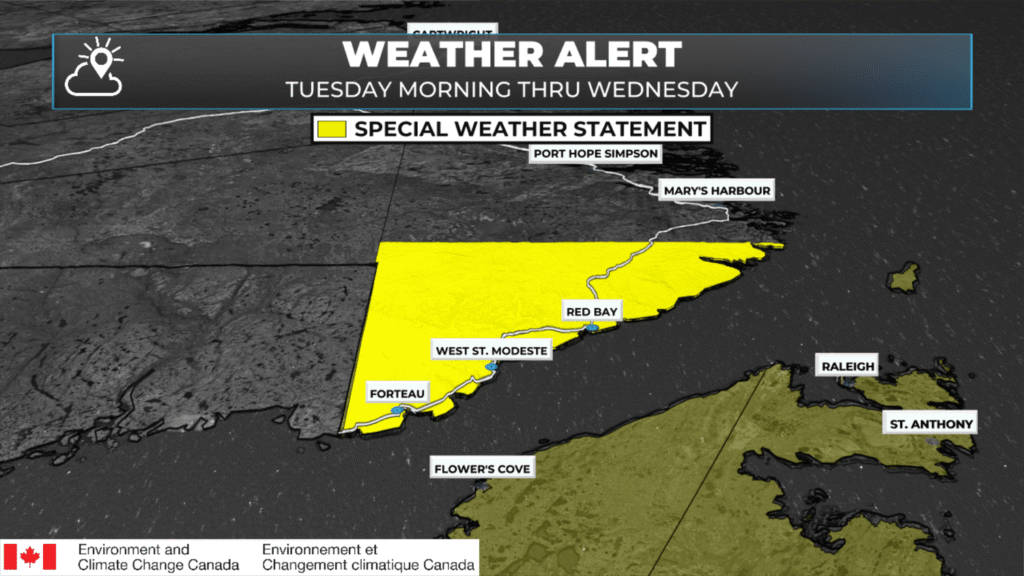 Weather Alerts Issued Across NL Ahead of Potent Rain, Snow, and Wind Maker: forecast graphic 6