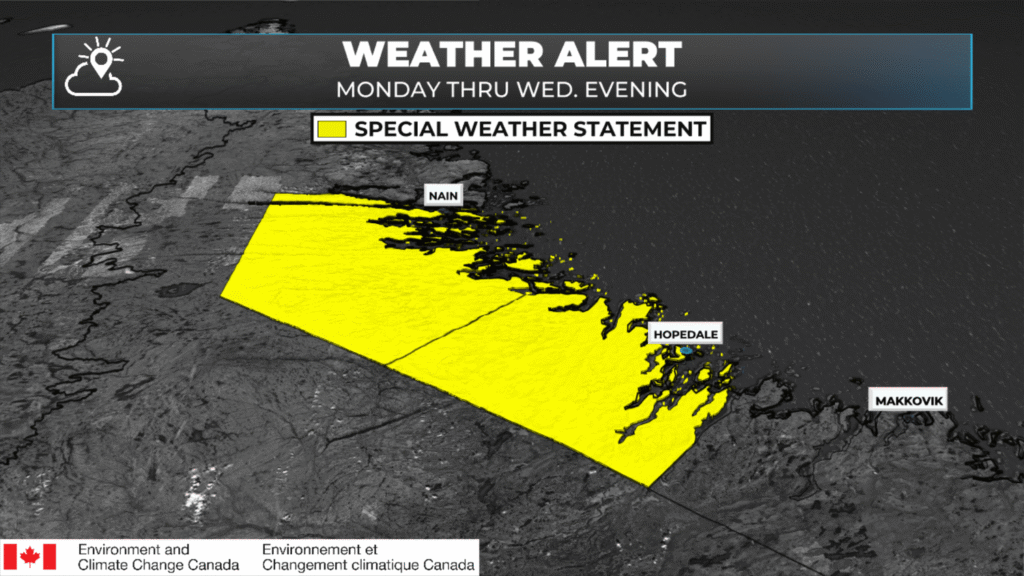 Weather Alerts Issued Across NL Ahead of Potent Rain, Snow, and Wind Maker: forecast graphic 7