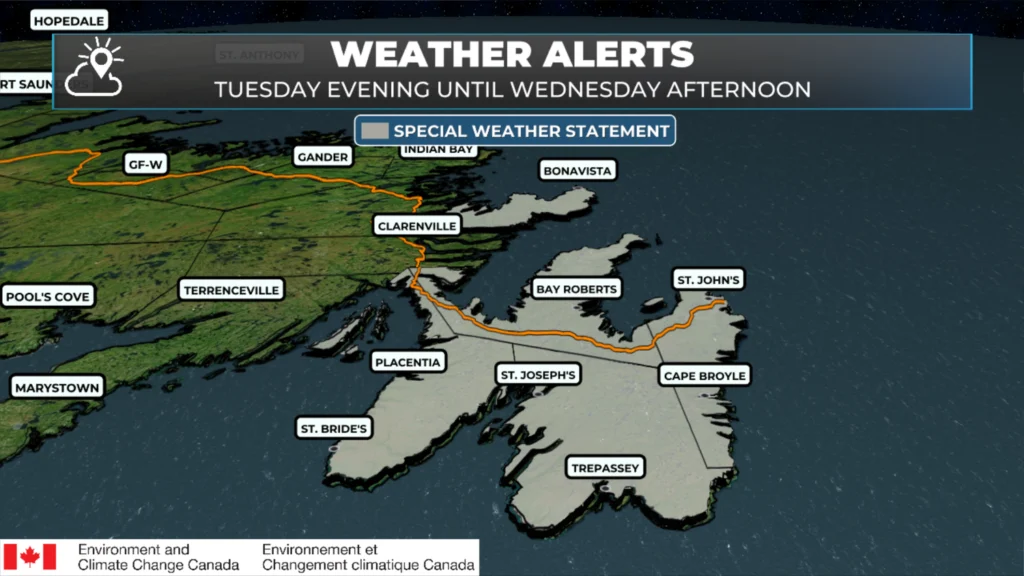 Freezing Rain and Snow Arrive late Tuesday — Special Weather Statements Issued by Environment Canada: forecast graphic 2