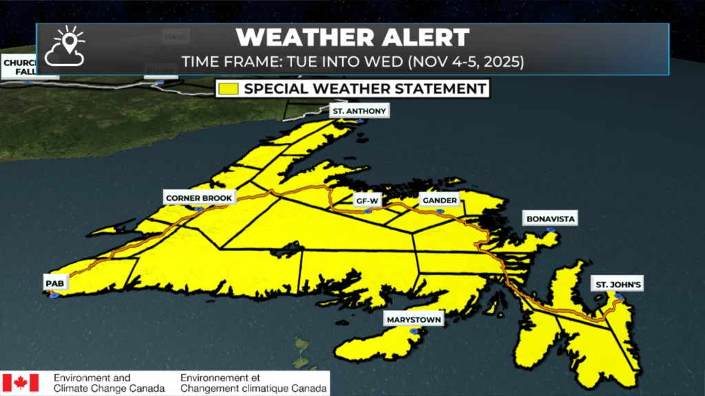 Potent Storm Expected Tuesday into Wednesday; Special Weather Statement Issued: forecast graphic 1