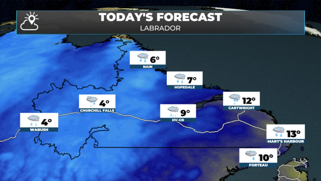 Today's forecast across Labrador