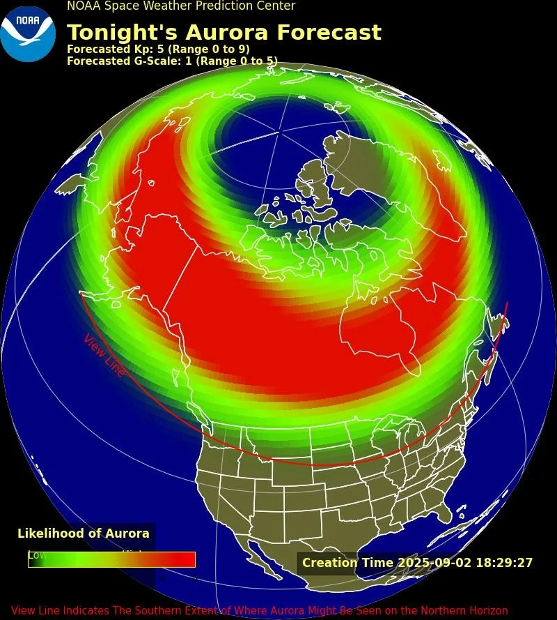 Northern Lights shone bright over parts of NL last night! : forecast graphic 8