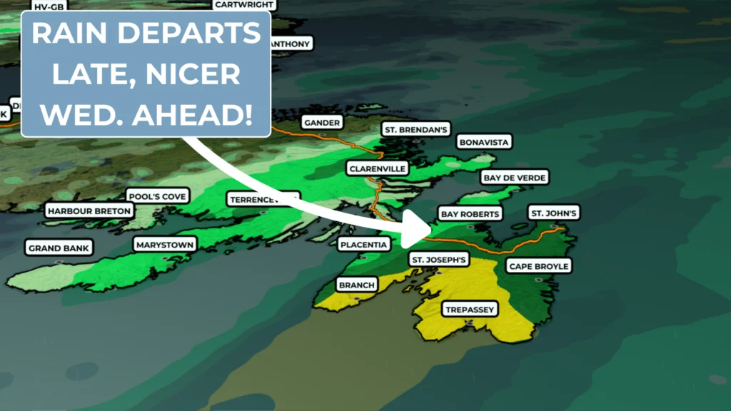 Heavy Rain Moves East Tonight, Much Nicer Wednesday Ahead
