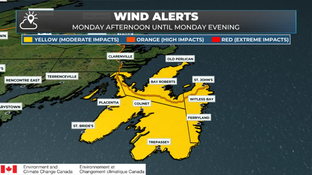 Winter Storm, Snowfall, Rainfall, Wind Warnings, Along With Special Weather Statements in Effect for Monday : forecast graphic 1