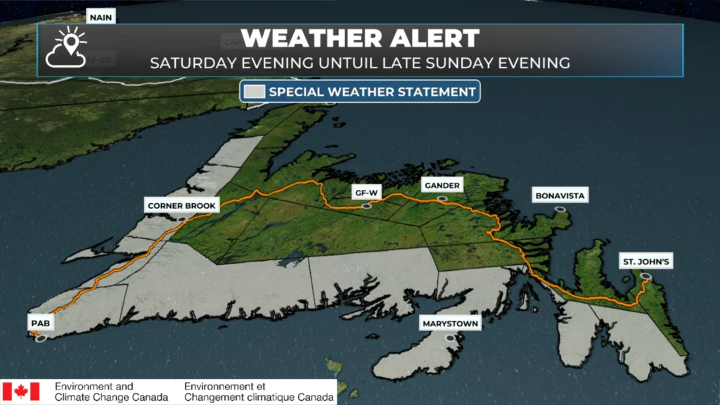 Environment Canada Issues Special Weather Statements For Newfoundland Ahead of Mild & Rainy Weekend