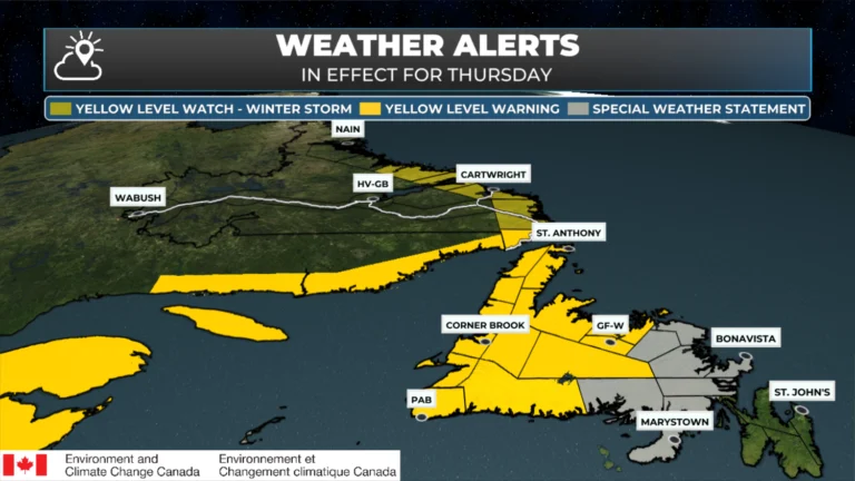 Winter Storm, Rainfall, Wind Warnings Issued by EC Ahead of Thursday’s Storm